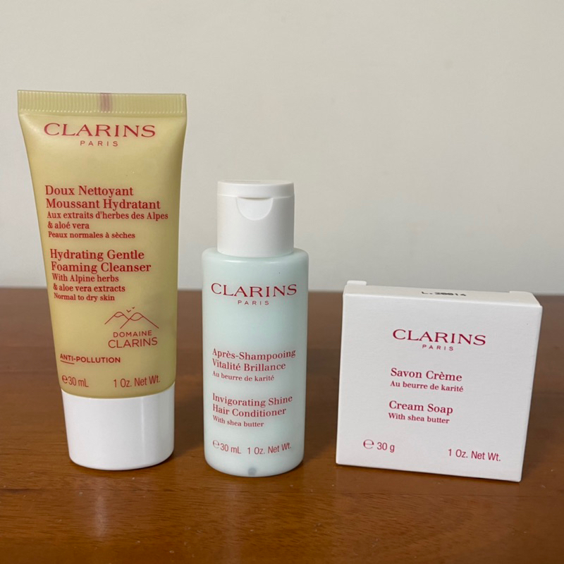 即期特價 Clarins 克蘭詩 阿爾卑斯純淨潔顏乳 保濕 30ml 潤髮乳 30ml 香皂 30g 全新