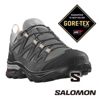 【SALOMON 法國】女X WARD LTR GTX低筒登山鞋『海鷗灰/黑/黑』471824 登山鞋 健行鞋 多功能鞋