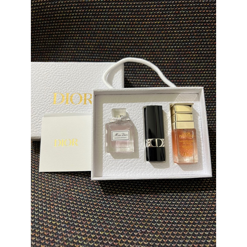全新 Dior迪奧 Dior美妍禮精巧三件組 白金會員升等禮 保證正品 內含香水、唇膏、微導精露 保養 保養品 化妝