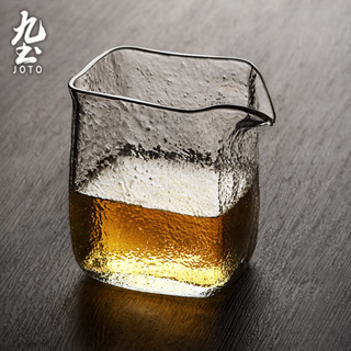 九土創意方形錘紋玻璃公杯錘紋玻璃公道杯日式耐熱方形公杯加厚勻杯茶海分茶器功夫茶具泡茶具耐熱玻璃茶具耐熱公杯GBR0060