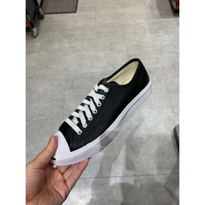 CONVERSE JACK PURCELL LEATHER LOW 黑開口笑 皮革 164224C