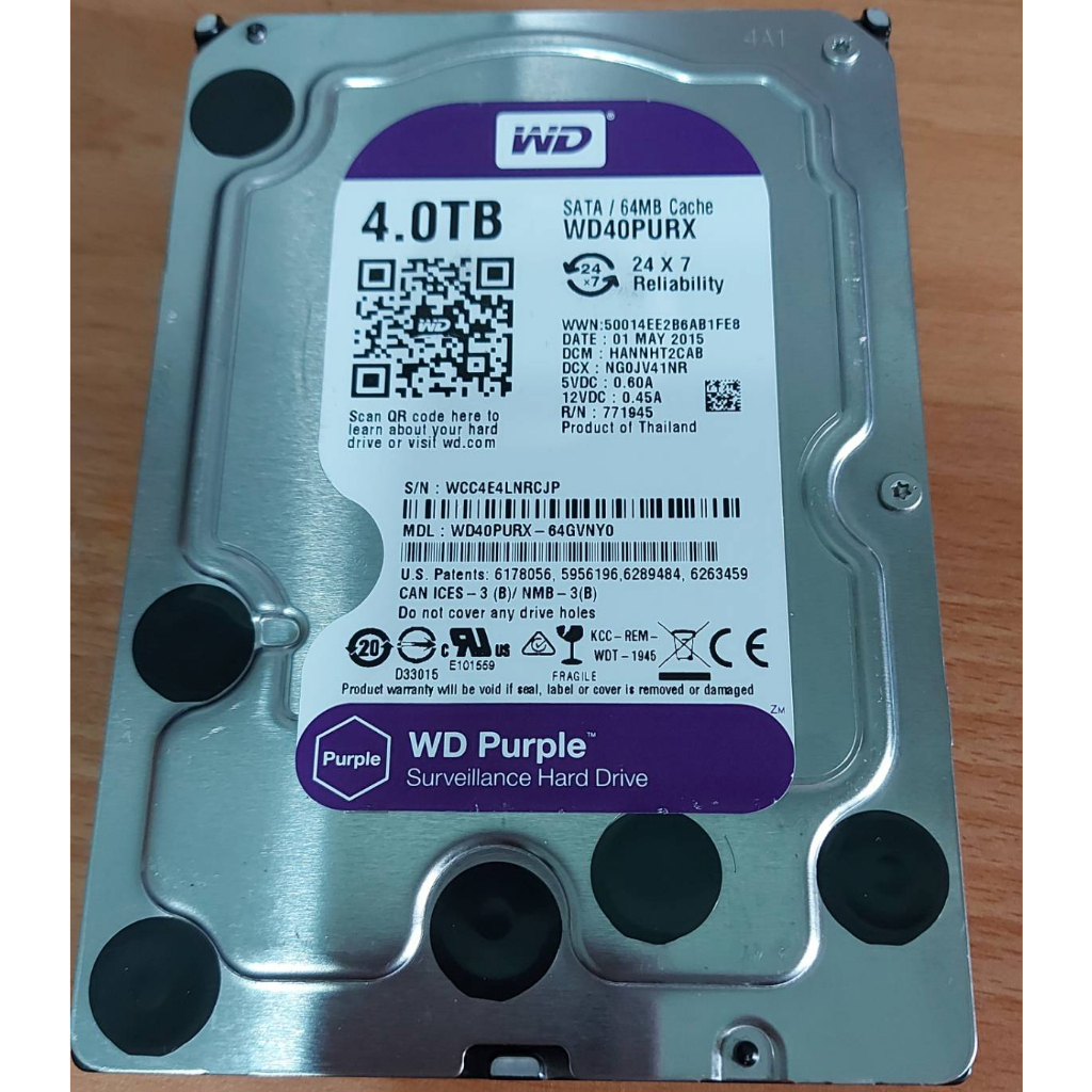 WD Purple 紫標 4TB 故障硬碟賣出不退