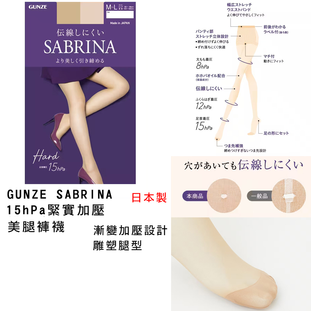 絲襪【SABRINA】15hPa緊實加壓美腿褲襪 (全新現貨)
