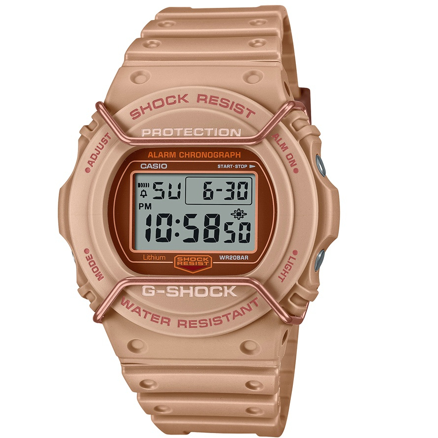 CASIO卡西歐 G-SHOCK  金屬防撞保護 電子腕錶 DW-5700PT-5