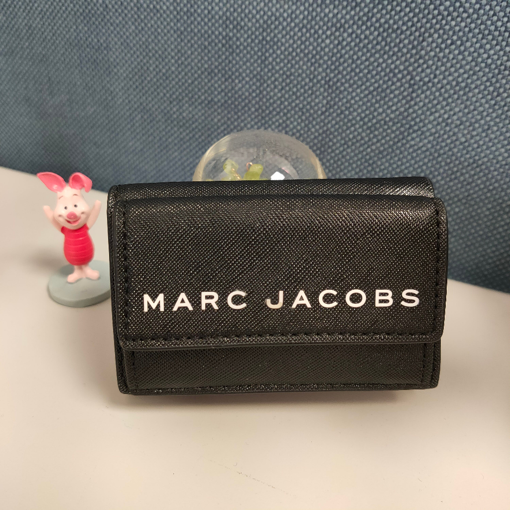[二手]  美國正品 US Marc Jacobs MJ 防刮小短夾 荔枝皮 魚子醬 短夾 迷你短夾 三折短夾