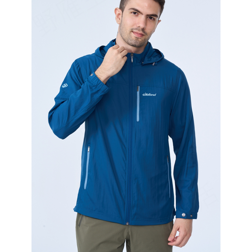 【Wildland 荒野】男涼感透氣抗UV輕薄外套 0B01908夏季薄款外套/防曬外套/登山外套/登山露營/野雁戶外