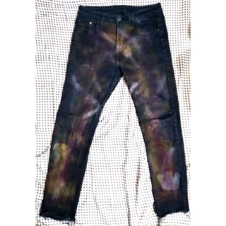 潮牌 zhunque space zq 渲染 彈力褲 伸縮褲 緊身褲 黑色 牛仔褲