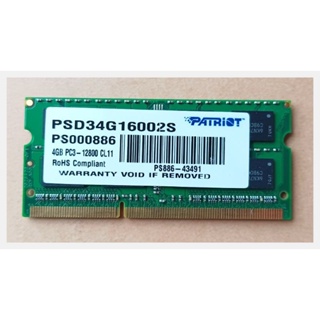 Patriot PSD34G16002S 4GB DDR3 筆電 美光顆粒