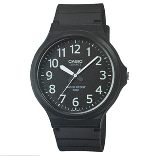 CASIO 超輕薄感實用必備大表面指標錶-(MW-240-1B)黑x白數字/45mm