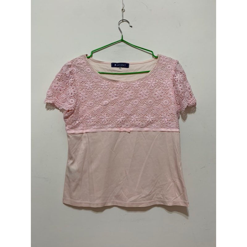 日本🇯🇵 M'S GRACY  粉色 短袖 上衣40碼