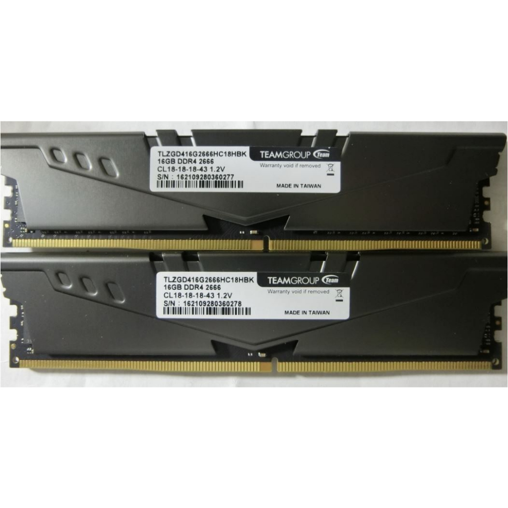 十銓ddr4 2666 16gb*2=32gb桌上型記憶體