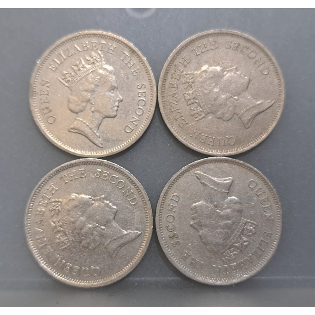 幣1127 香港1988.89.90年1元硬幣 共4枚