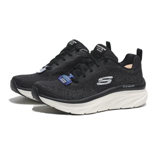 SKECHERS 休閒鞋 DLUX WALK 黑白 編織 基本款 健走鞋 女 149815BLK