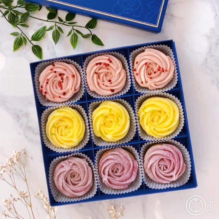 【傳遞幸福】玫瑰香芋塔+玫瑰檸檬＋草莓乳酪-9入禮盒裝《百貨公司頂級甜點》