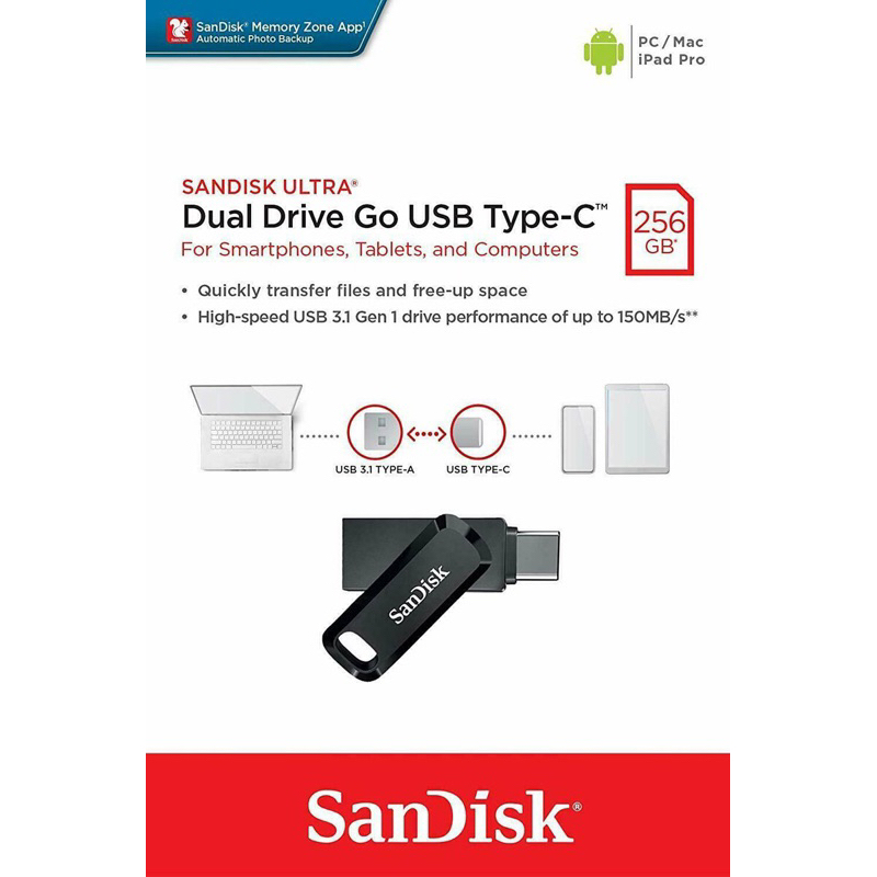 SanDisk Ultra Go USB Type-C 雙用隨身碟256GB 256G