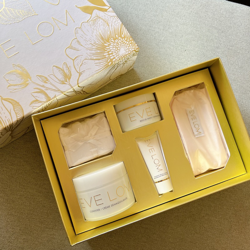 英國 EVE LOM 2022 XMAS 全能潔淨亮顏組 禮盒裝 送卸妝棉布+髮帶