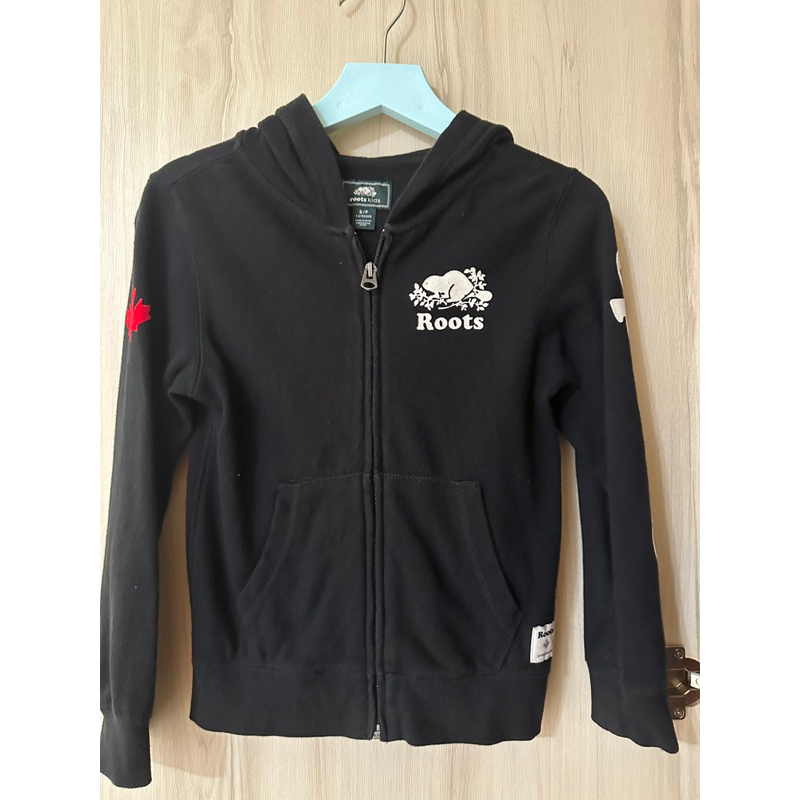 ROOTS 兒童黑色帽踢外套