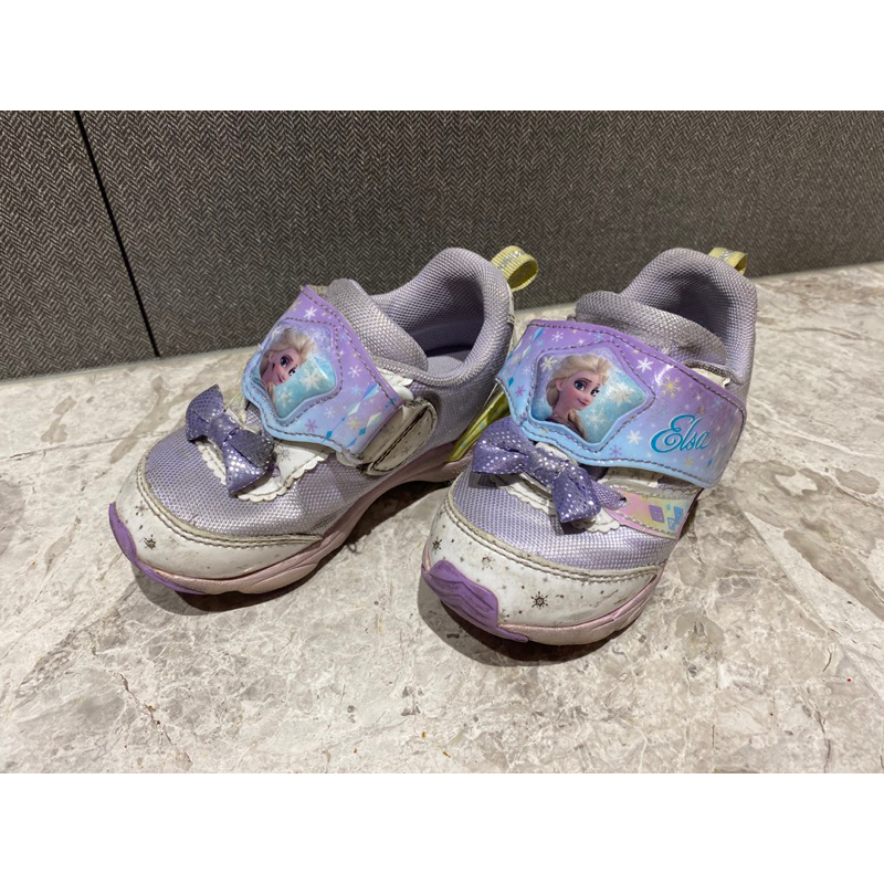 冰雪奇緣 moonstar 日本 月星 童鞋 發光鞋 Elsa 艾莎 16號 二手 便宜賣