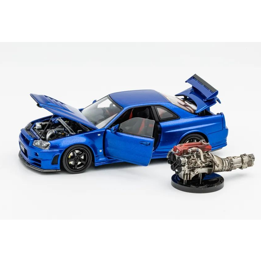 【模例】PGM x One Model 1/43 NISSAN SKYLINE GT-R R34 Z-tune 海灣藍