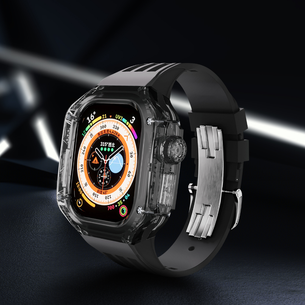 Apple Watch Ultra RM 改裝 透明殼 49mm 透明錶帶 錶帶 保護殼 手錶殼 陀飛輪 送保護貼