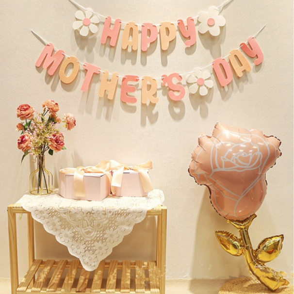 台灣現貨✦哈囉派對✦【母親節快樂彩旗】Mother's Day掛旗 母親節氣球 母親節彩旗 母親節蛋糕插旗 節慶布置