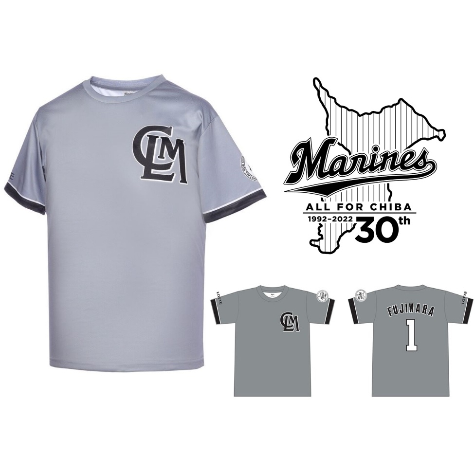 (全新現貨) 日本職棒 千葉羅德海洋 Chiba Lotte Marines CLM 30周年主題 背號T恤 L號