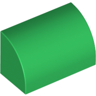 「翻滾樂高」LEGO 37352 Slope Curved 1x2x1 弧形磚 綠色