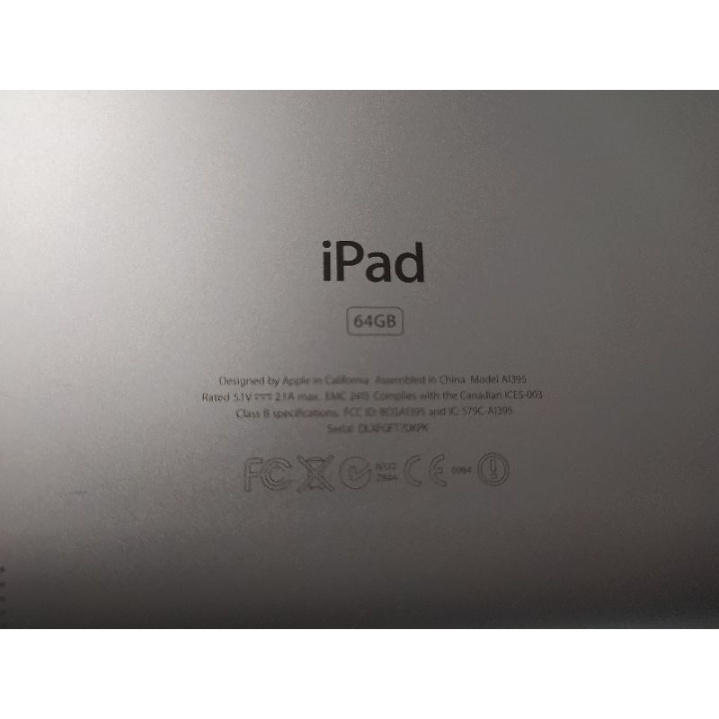 二手  平板 蘋果APPLE ipad2(A1395）64GB喇叭無聲