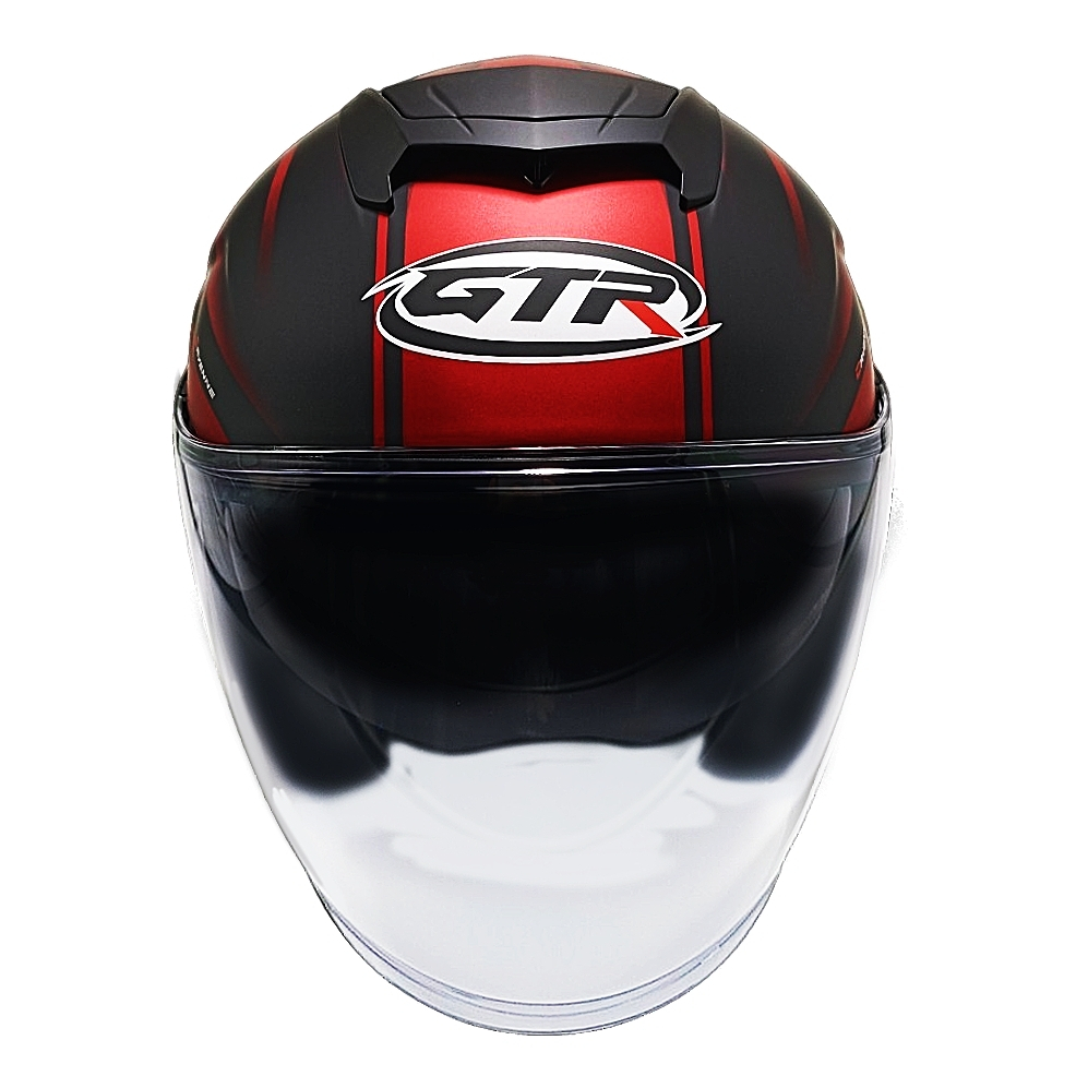 GTR RO7 律動  平黑紅 半罩 內置墨鏡 3/4 階梯式鐵插扣 安全帽【 歐樂免運】