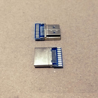 連接器 19PIN標準 HDMI公頭插頭 母頭插頭 銲線式公頭 銲線式母頭 連接器帶PCB板 HDMI插頭