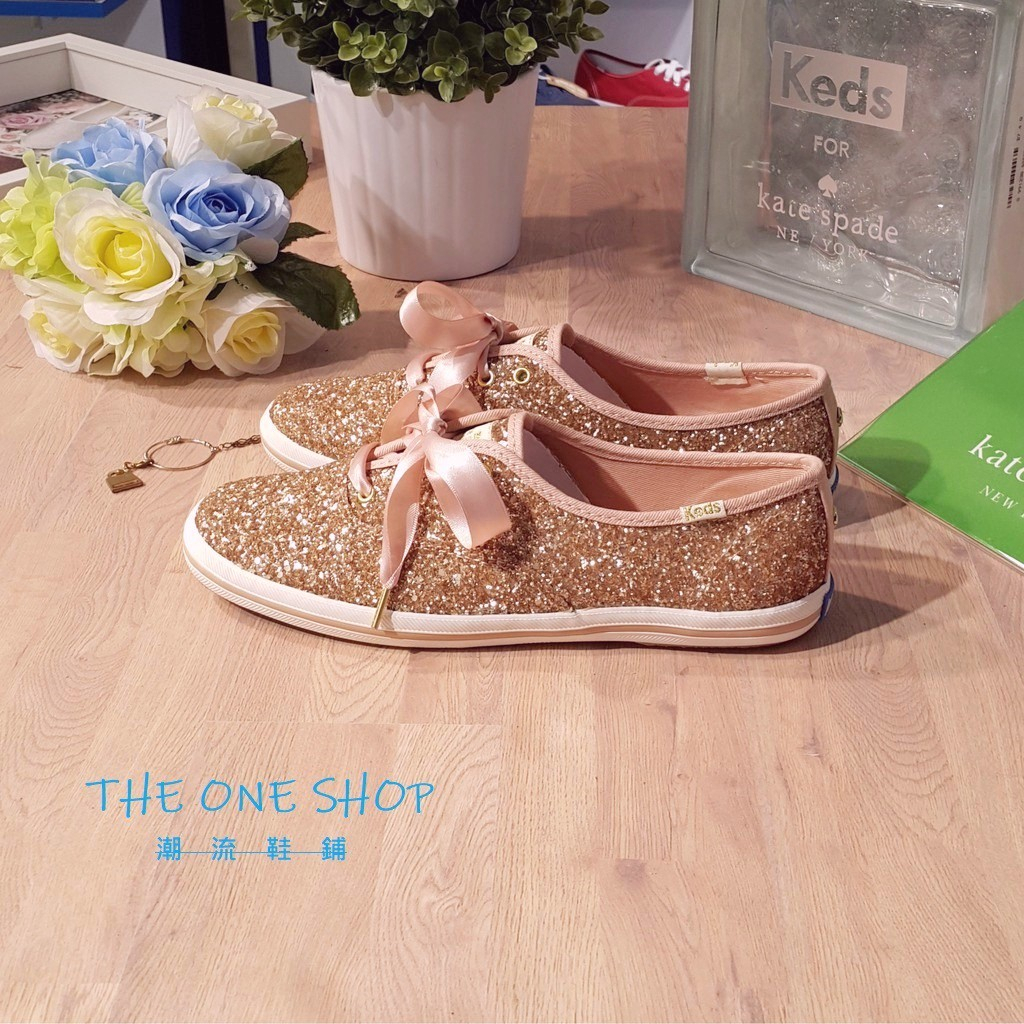 Keds Kate Spade NEW YORK 亮片 粉色 玫瑰金 粉金 新娘 婚紗 新娘鞋 婚鞋 WF52991