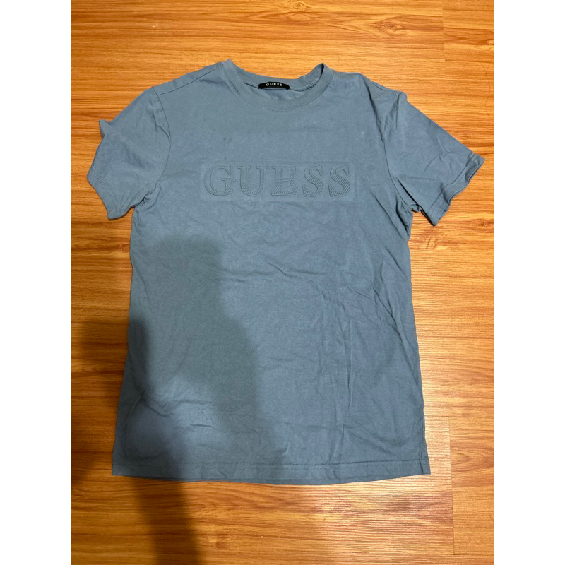 ♥️二手～韓版Guess女短袖立體印花T恤-藍灰色