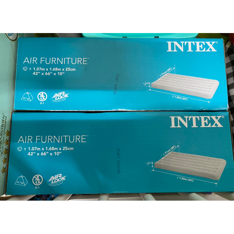 ⭐【INTEX】安全防滾落兒童植絨充氣床-附手壓幫浦