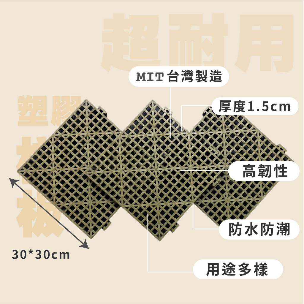 棧板 塑膠棧板 30*30cm 浴室防滑墊 排水板 台灣製造 耐用 抗壓 排水墊 寵物墊板