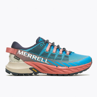 【MERRELL 美國】女 AGILITY PEAK 4 GORE-TEX 越野跑鞋 藍 紅 黃金大底 ML067540