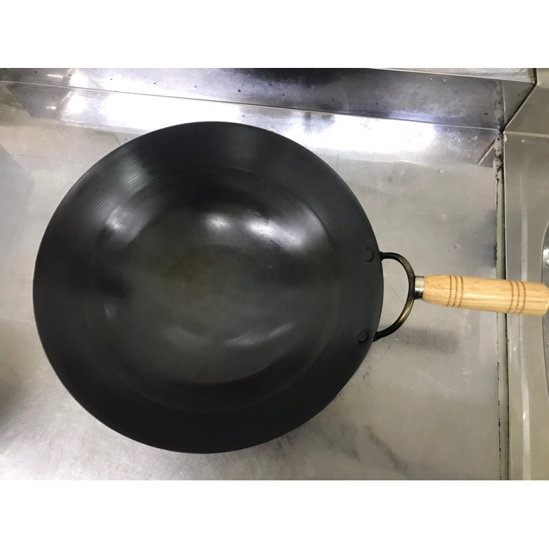 雙龍 黑鐵鍋 山東鍋1尺2 台灣製 已開鍋 煎魚 煎蛋 炒飯