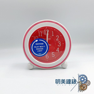 【明美鐘錶眼鏡】麗聲鐘RHYTHM/CRE308-NR-01(紅*紅)/靜音滑動式指針/鬧鐘