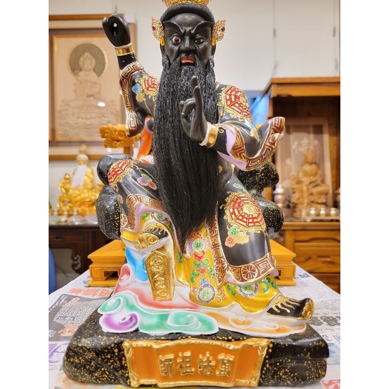 【修緣佛像文物館】1尺3萬法祖師  江西小葉樟 神像 佛像 神明 宴王 佛具 神桌 佛桌 神明櫥 佛櫥