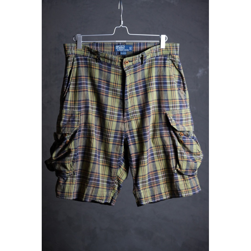 Polo Ralph Lauren Vintage Plaid Cargo Shorts 古著格紋側口袋工作短褲