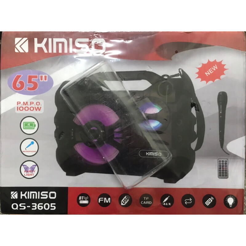 kimiso QS3605 附麥克風遙控器 藍牙音箱便攜手提插卡藍牙音響低音炮6.5寸K歌音箱 上課喇叭