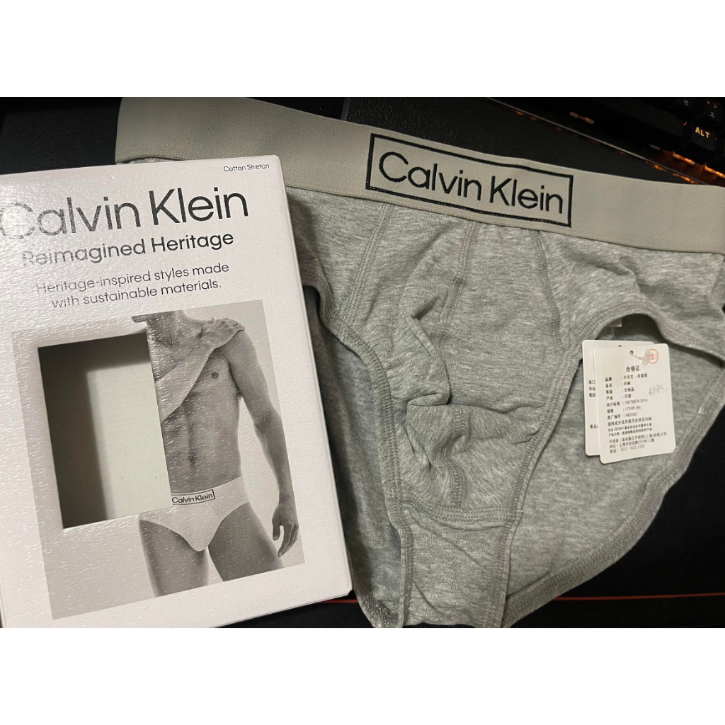 CK Calvin Klein 全新男三角褲 灰色 M號