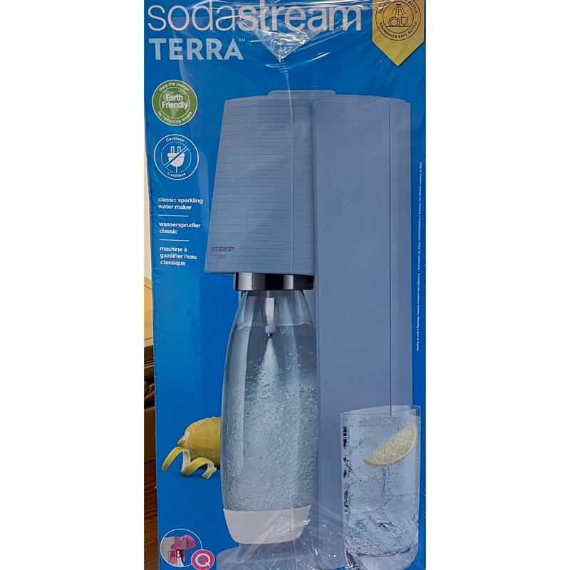 SOdastream TERRA 自動扣瓶氣泡水機  迷霧藍（全新未拆封）