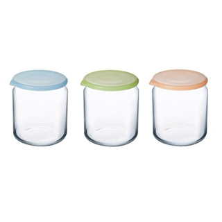 【日本ADERIA】繽紛玻璃儲物罐275ml/680ml -3件組《WUZ屋子》儲物 保鮮盒 玻璃 點心碗