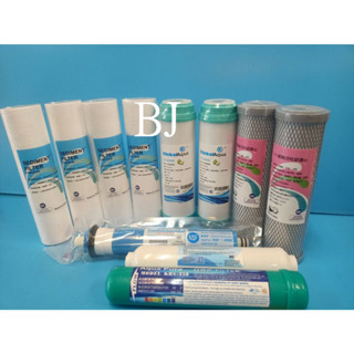 《百淨淨水》臺灣製造 國際認證NSF 10英吋10"PP+UDF+CTO+75G RO膜+小T+鹼性水濾芯【六道一年份】