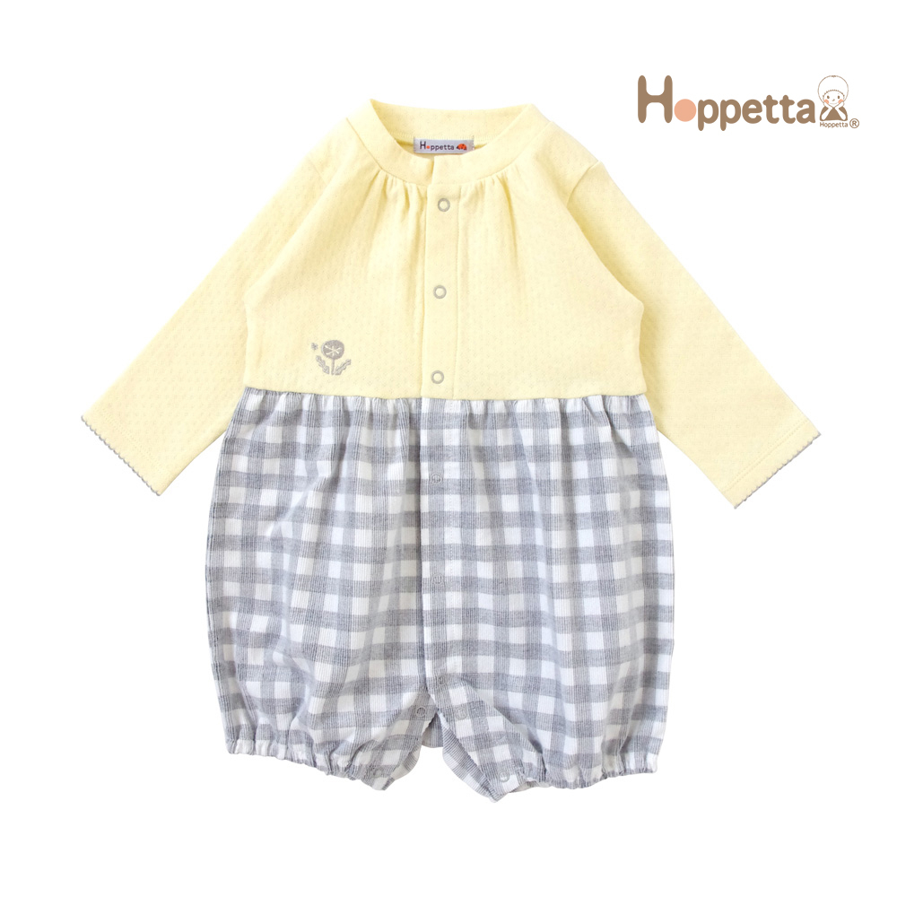 【Hoppetta】刺繡格紋套裝 兒童長袖套裝 嬰幼兒服飾 嬰兒衣服 套裝