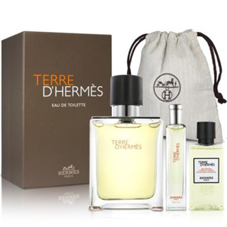 HERMES 愛馬仕 大地香水禮盒(淡香水100ml+小香15ml+沐浴精40ml) 暢銷香氛 男士淡香 持久留香 禮物