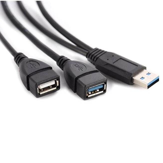 【勁祥科技】USB3.0延長線公對母數據充電線接隨身碟網卡硬碟USB公轉2母二合一線