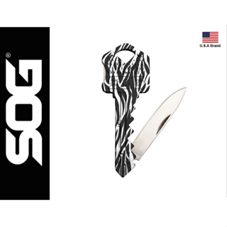 美國SOG特偵組折刀Key Knife不銹鋼鑰匙刀(斑馬紋)【SOGKEY110-CP】