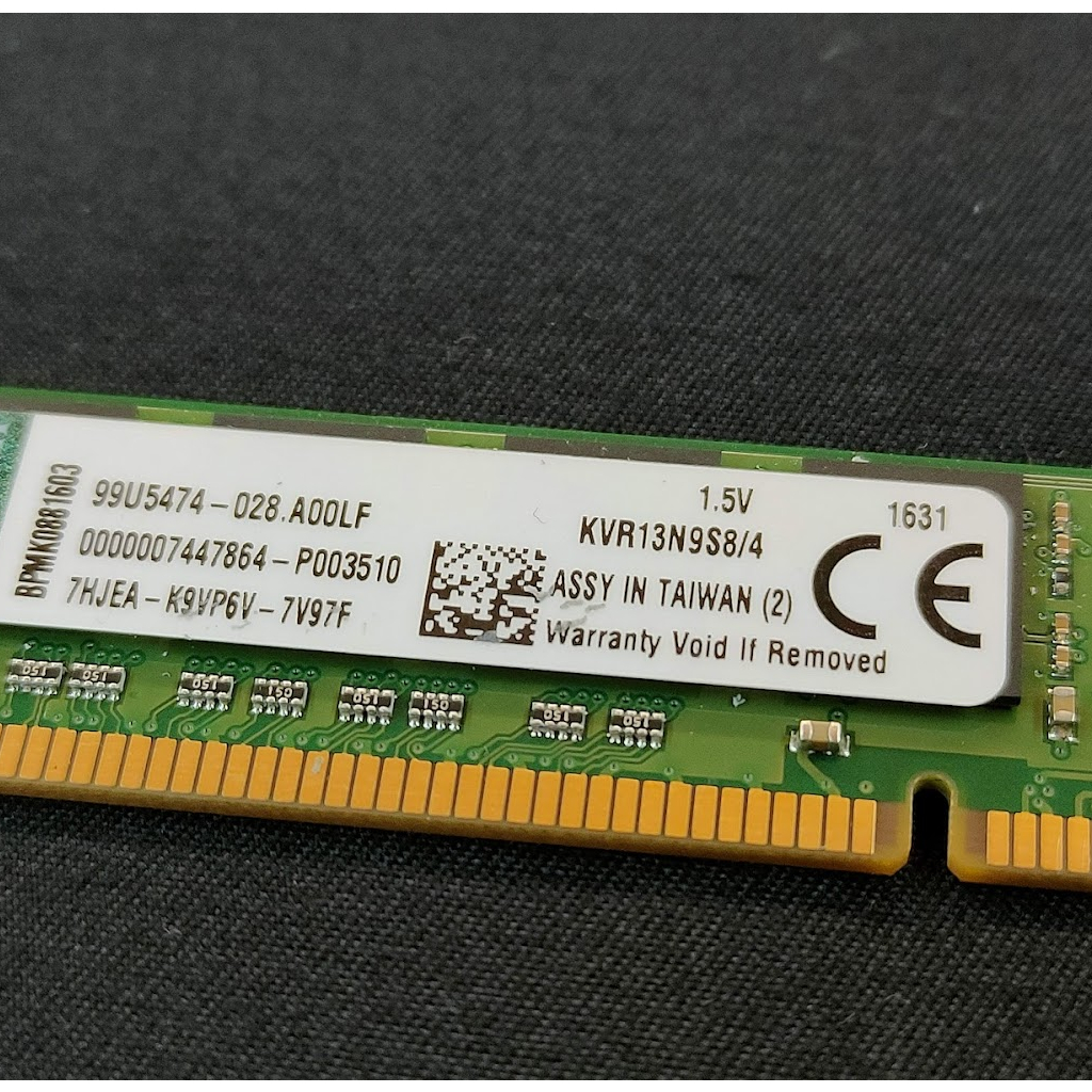◆ 金士頓 Kingston DDR3 4G 4GB 單面 桌電 記憶體  ◆ 型號KVR13N9S8/4，標示為單支價
