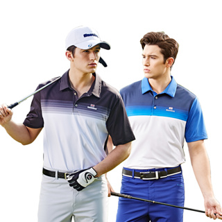 Snowbee Golf 條紋漸層短袖Polo衫(透吸濕排汗 翻領修身上衣 高爾夫球衣 健身 爬山 戶外運動 高球網球)